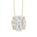 1 Ctw Shine Bright Round Cut Diamond Pendant in 14K Yellow and White Gold with Chain