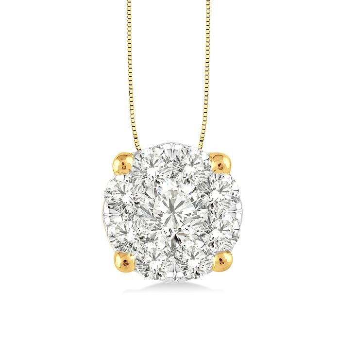 Meadow Halcyon Round Shape Shine Bright Essential Diamond Solitaire Pendant