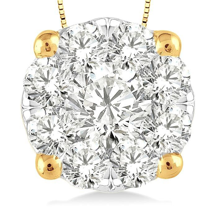 Meadow Halcyon Round Shape Shine Bright Essential Diamond Solitaire Pendant