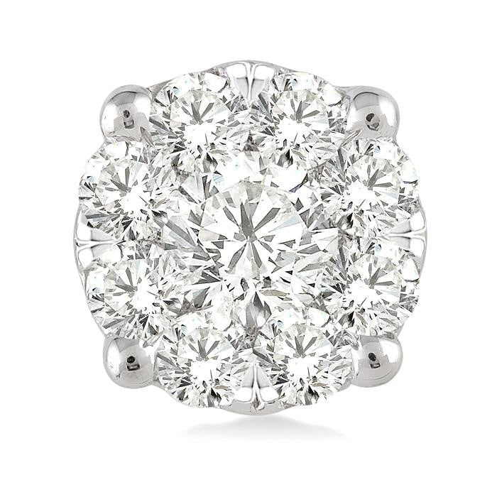 3/4 Ctw Shine Bright Round Cut Diamond Stud Earrings in 14K White Gold