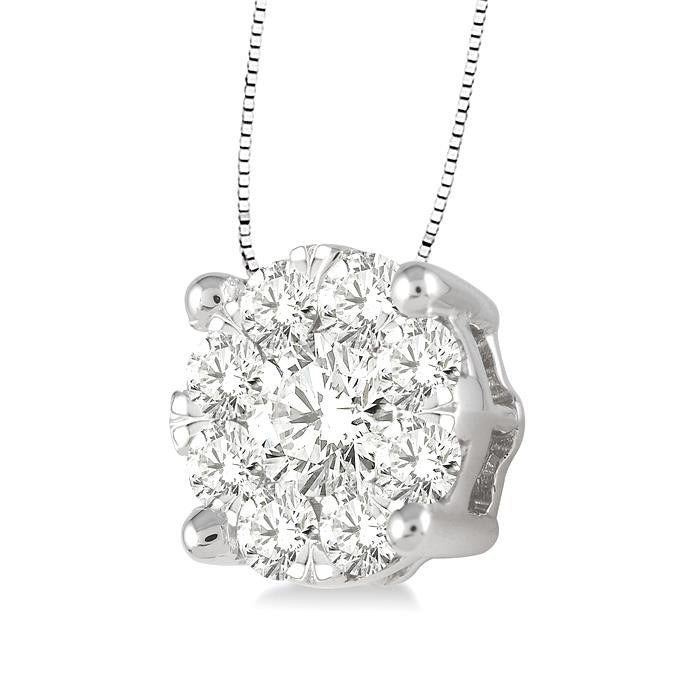 Marigold Noblesse Round Shape Shine Bright Essential Diamond Solitaire Pendant