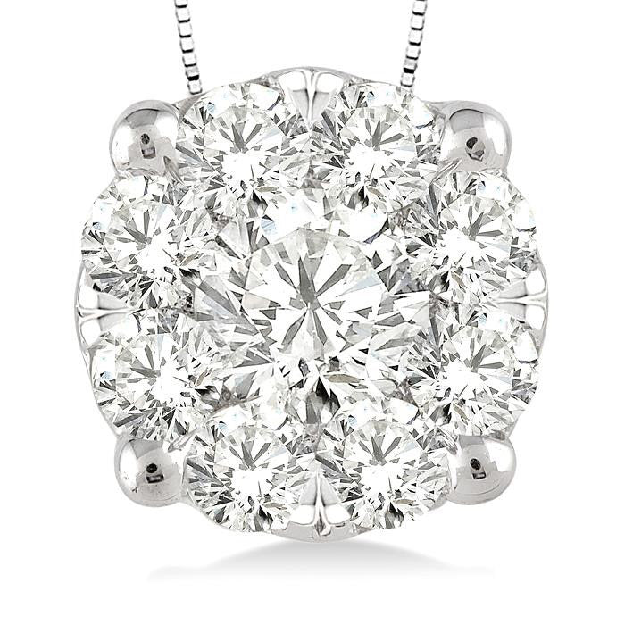 Marigold Noblesse Round Shape Shine Bright Essential Diamond Solitaire Pendant