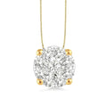 3/4 Ctw Shine Bright Round Cut Diamond Pendant in 14K Yellow and White Gold with Chain