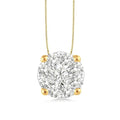 3/4 Ctw Shine Bright Round Cut Diamond Pendant in 14K Yellow and White Gold with Chain