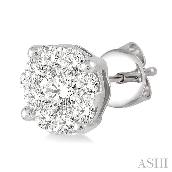 3/4 Ctw Shine Bright Round Cut Diamond Stud Earrings in 14K White Gold