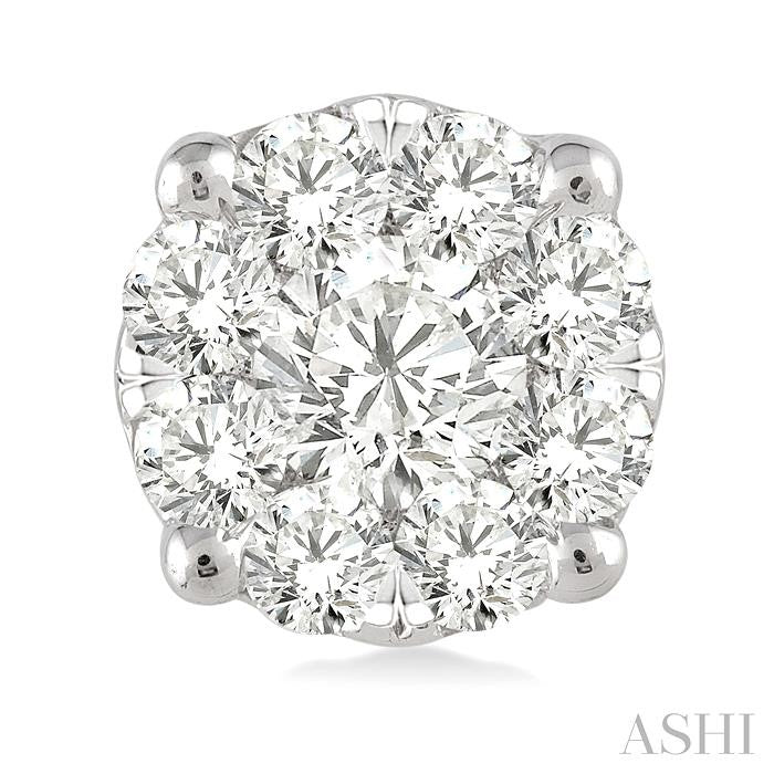 3/4 Ctw Shine Bright Round Cut Diamond Stud Earrings in 14K White Gold