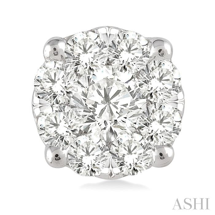 3/4 Ctw Shine Bright Round Cut Diamond Stud Earrings in 14K White Gold