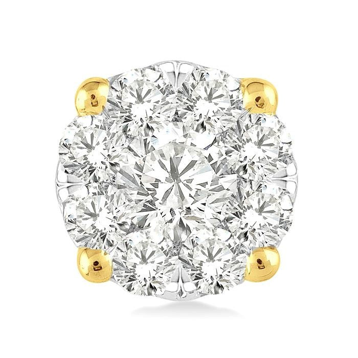 1/2 Ctw Shine Bright Round Cut Diamond Stud Earrings in 14K Yellow and White Gold