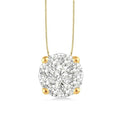 1/2 Ctw Shine Bright Round Cut Diamond Pendant in 14K Yellow and White Gold with Chain