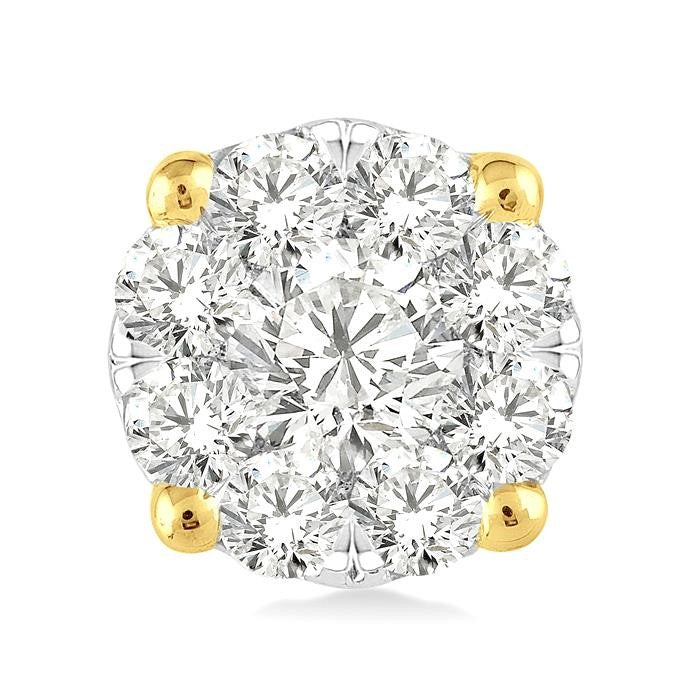1/2 Ctw Shine Bright Round Cut Diamond Stud Earrings in 14K Yellow and White Gold