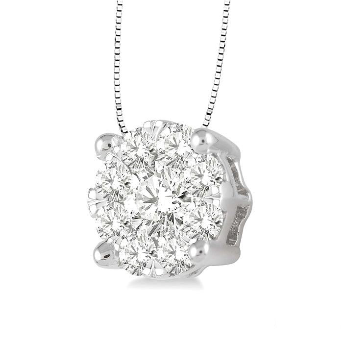 Round Shape Shine Bright Essential Diamond Solitaire Pendant
