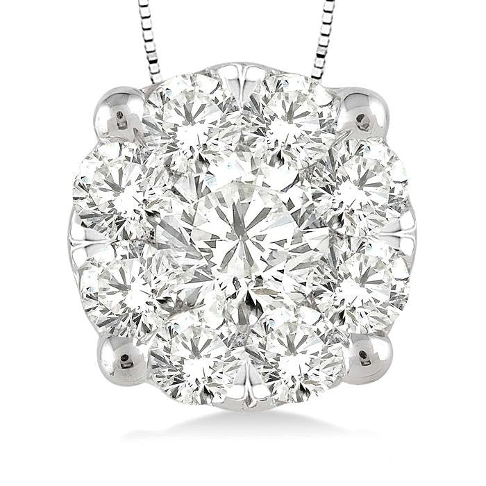 Round Shape Shine Bright Essential Diamond Solitaire Pendant