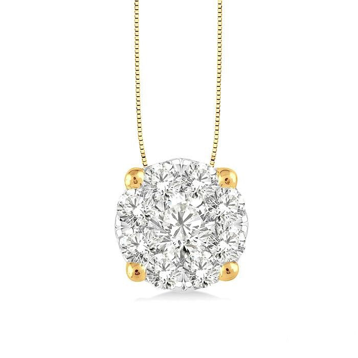 Helios Serenade Round Shape Shine Bright Essential Diamond Solitaire Pendant