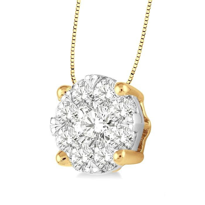 Helios Serenade Round Shape Shine Bright Essential Diamond Solitaire Pendant