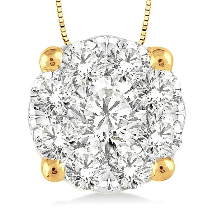 Helios Serenade Round Shape Shine Bright Essential Diamond Solitaire Pendant