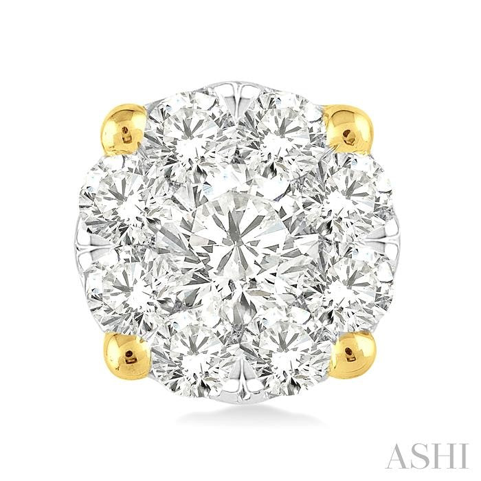 1/2 Ctw Shine Bright Round Cut Diamond Stud Earrings in 14K Yellow and White Gold