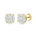 1/3 Ctw Shine Bright Round Cut Diamond Stud Earrings in 14K Yellow and white Gold
