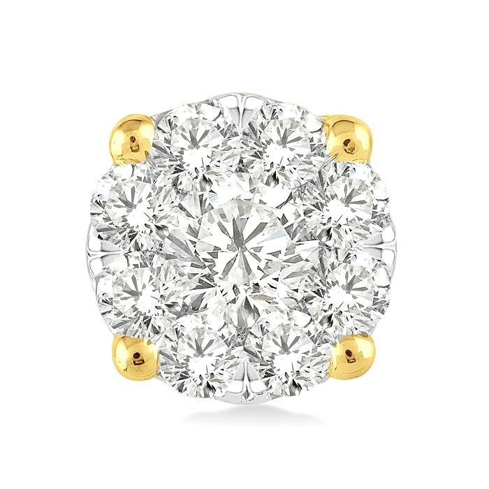 1/3 Ctw Shine Bright Round Cut Diamond Stud Earrings in 14K Yellow and white Gold