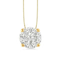 1/3 Ctw Shine Bright Round Cut Diamond Pendant in 14K Yellow and White Gold with Chain