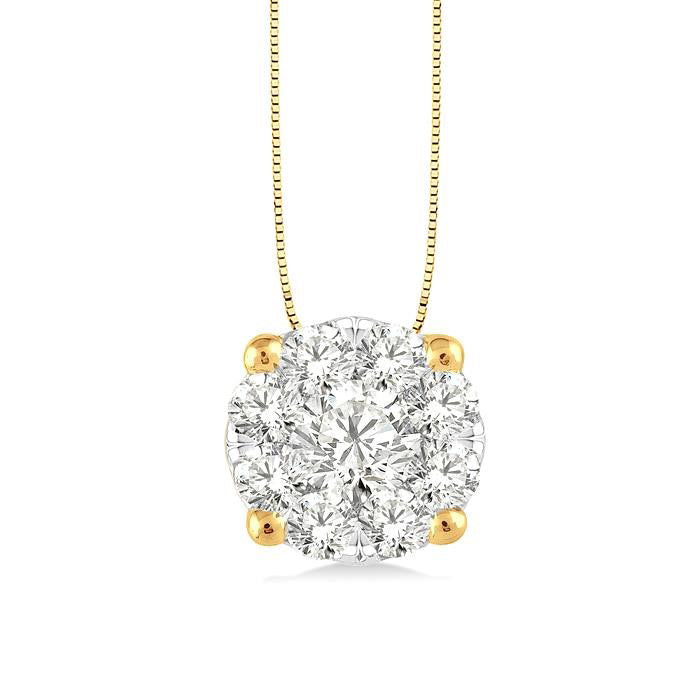 Ulyssa Sundew Round Shape Shine Bright Essential Diamond Solitaire Pendant