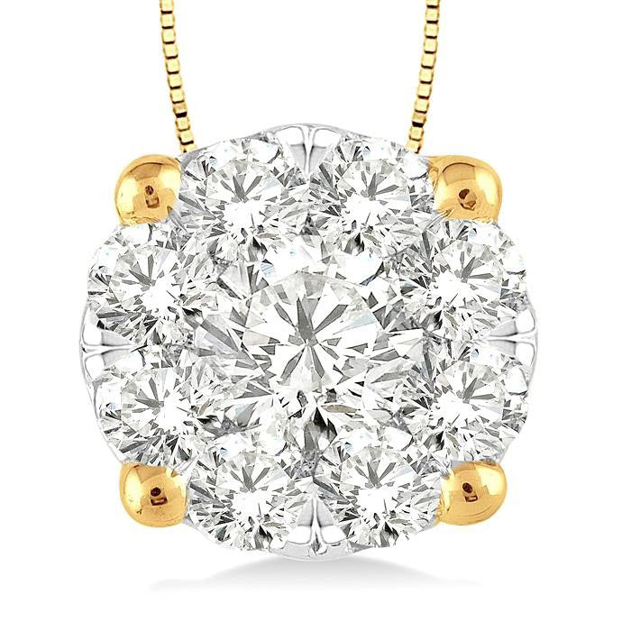 Ulyssa Sundew Round Shape Shine Bright Essential Diamond Solitaire Pendant