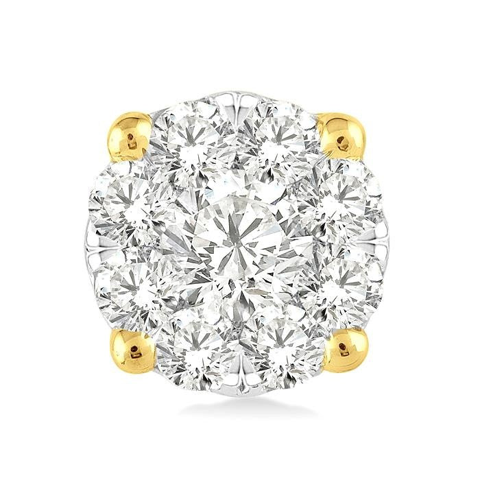 1/3 Ctw Shine Bright Round Cut Diamond Stud Earrings in 14K Yellow and white Gold