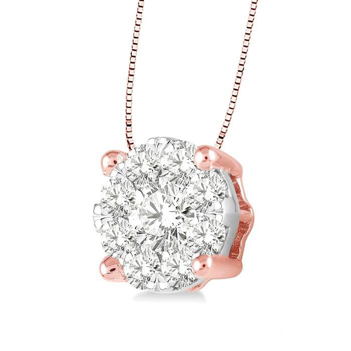 Chantilly Round Shape Shine Bright Essential Diamond Solitaire Pendant