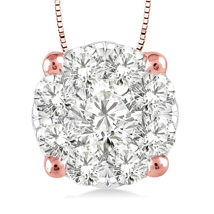 Chantilly Round Shape Shine Bright Essential Diamond Solitaire Pendant