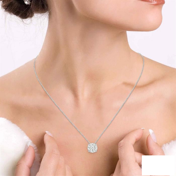 Ophelia Round Shape Shine Bright Essential Diamond Solitaire Pendant