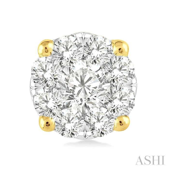 1/3 Ctw Shine Bright Round Cut Diamond Stud Earrings in 14K Yellow and white Gold