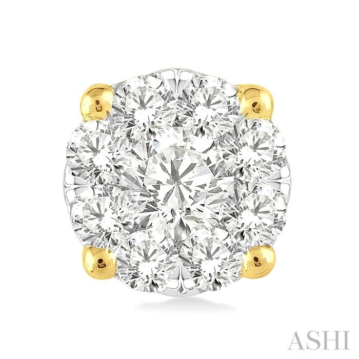 1/3 Ctw Shine Bright Round Cut Diamond Stud Earrings in 14K Yellow and white Gold