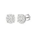 1/4 Ctw Shine Bright Round Cut Diamond Stud Earrings in 14K White Gold
