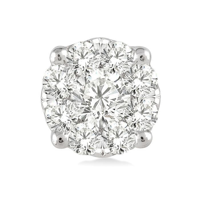 1/4 Ctw Shine Bright Round Cut Diamond Stud Earrings in 14K White Gold