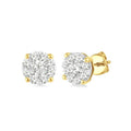 1/4 Ctw Shine Bright Round Cut Diamond Stud Earrings in 14K Yellow and white Gold