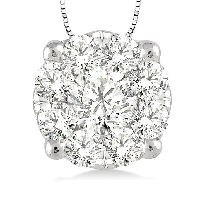 Cyra Couture Round Shape Shine Bright Essential Diamond Solitaire Pendant