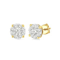 1/4 Ctw Shine Bright Round Cut Diamond Stud Earrings in 14K Yellow and White Gold