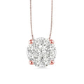 1/4 Ctw Shine Bright Round Cut Diamond Pendant in 14K Rose and White Gold with Chain