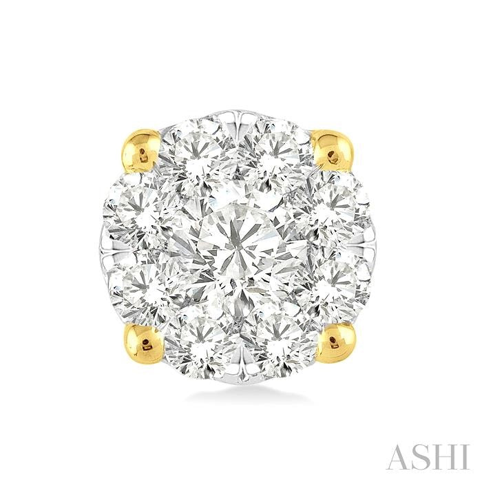 1/4 Ctw Shine Bright Round Cut Diamond Stud Earrings in 14K Yellow and white Gold