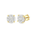 1/6 Ctw Shine Bright Round Cut Diamond Stud Earrings in 14K Yellow and white Gold