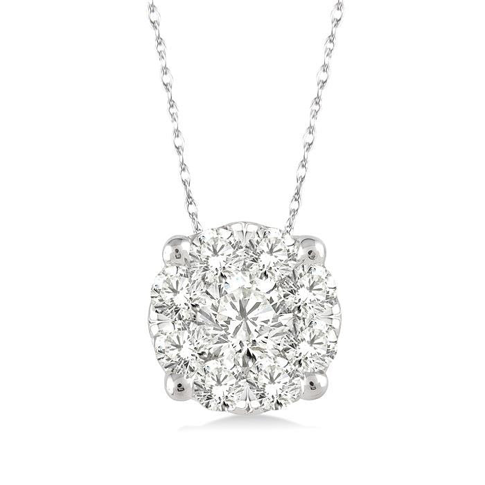 Fen Gale Round Shape Shine Bright Essential Diamond Solitaire Pendant