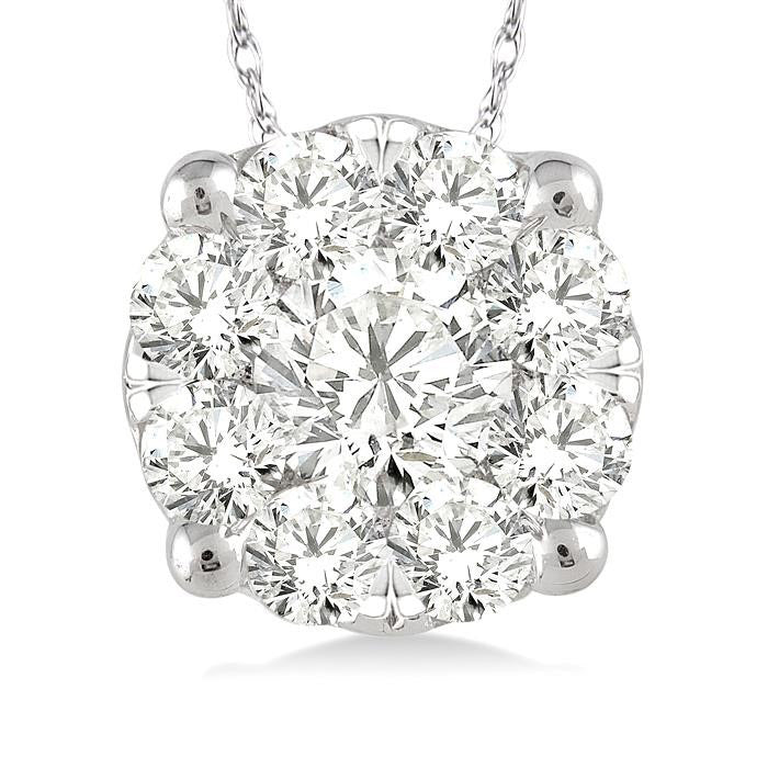 Fen Gale Round Shape Shine Bright Essential Diamond Solitaire Pendant