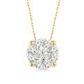 1/8 Ctw Shine Bright Round Cut Diamond Pendant in 14K Yellow and White Gold with Chain