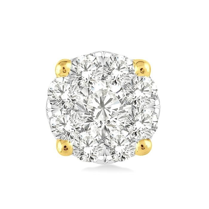 1/6 Ctw Shine Bright Round Cut Diamond Stud Earrings in 14K Yellow Gold