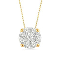 1/8 Ctw Round Cut Diamond Shine Bright Pendant in 14K Yellow and White Gold with Chain