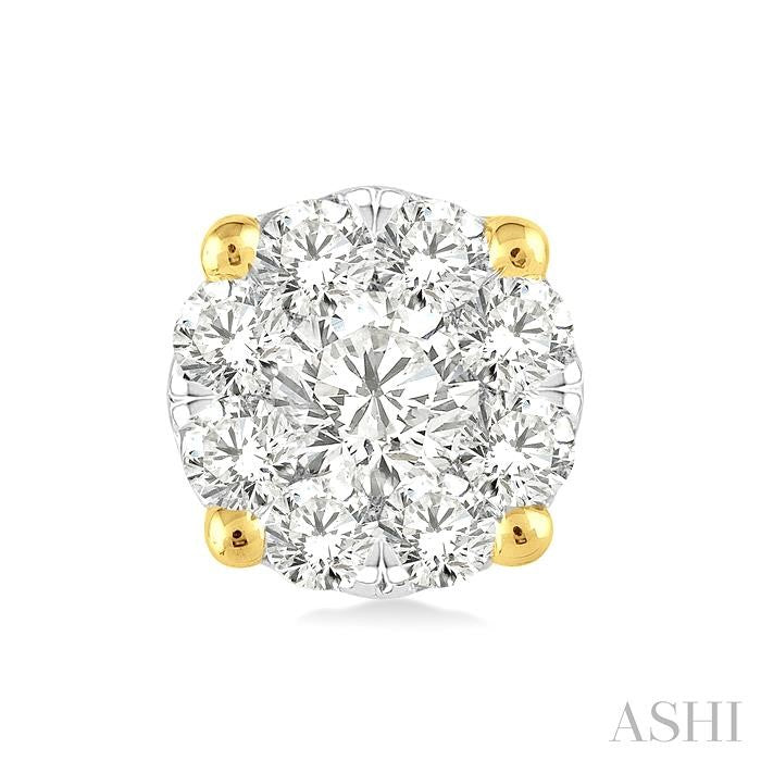 1/6 Ctw Shine Bright Round Cut Diamond Stud Earrings in 14K Yellow and white Gold