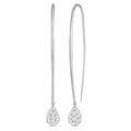 1/3 Ctw Pear Shape Dangler Shine Bright Round Cut Diamond Earrings in 14K White Gold