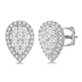 1 Ctw Pear Shape Shine Bright Diamond Stud Earrings in 14K White Gold
