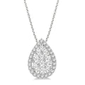 3/4 Ctw Pear Shape Shine Bright Round Cut Diamond Pendant With Chain in 14K White Gold