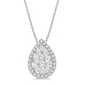 Zenith Rill Pear Shape Halo Shine Bright Essential Diamond Pendant