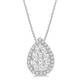 Xenia Pear Shape Halo Shine Bright Essential Diamond Pendant
